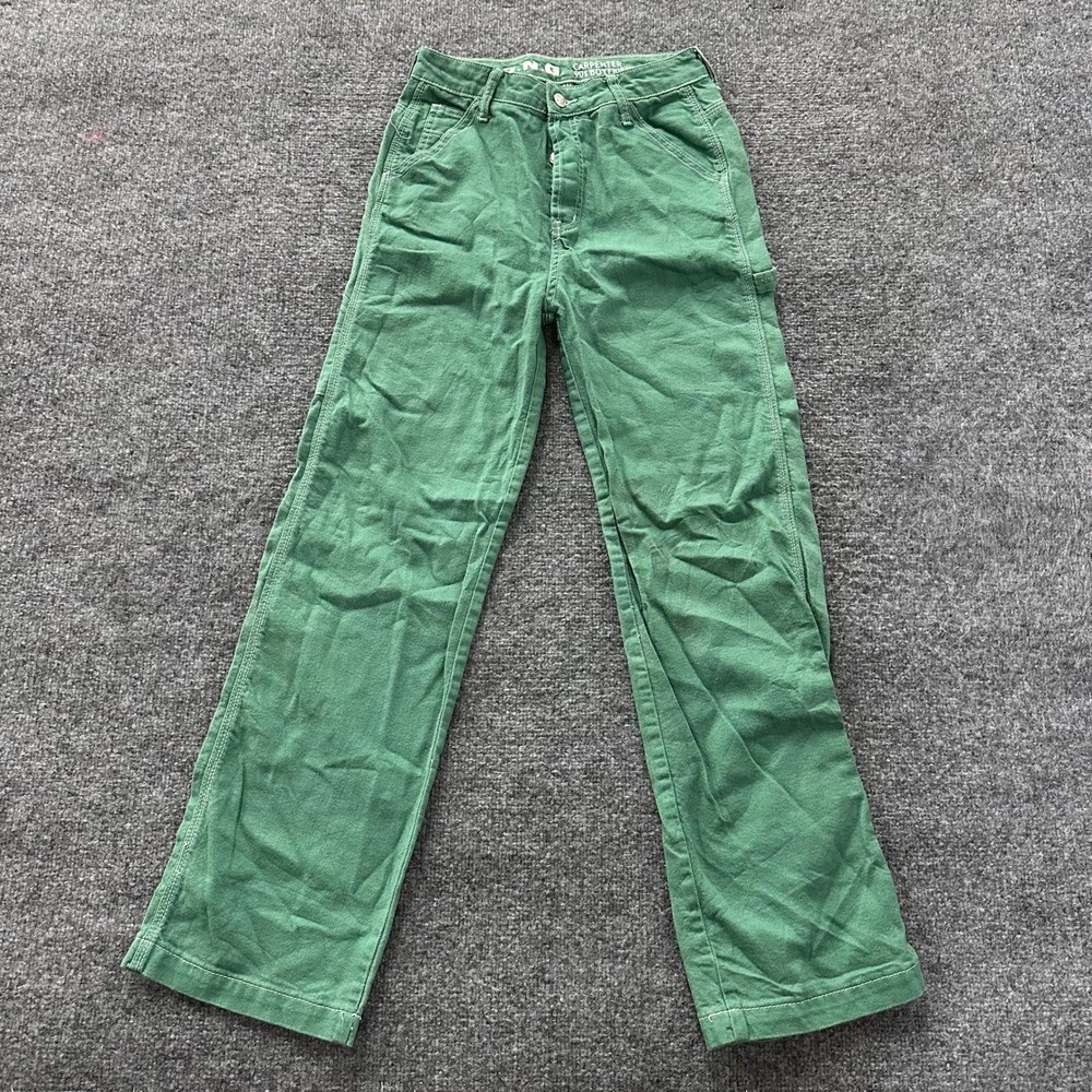 S.O.N.G. Carpenter Jeans Womens Size 5/27 Green 90s Boyfriend Cotton Utility